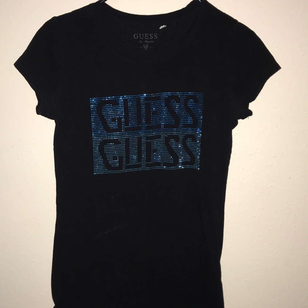Black Guess shirt with rhinestones